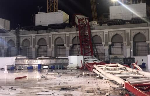 accident à La Mecque en 2015 : chute d'une grue